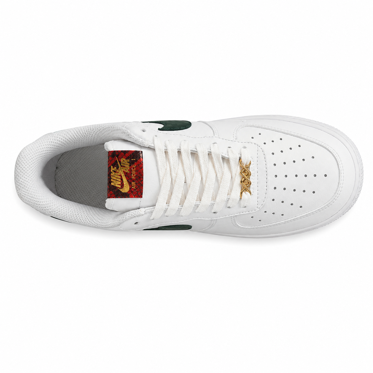 Nike Air Force 1 Low branco verde oscuro vista superior plantilla