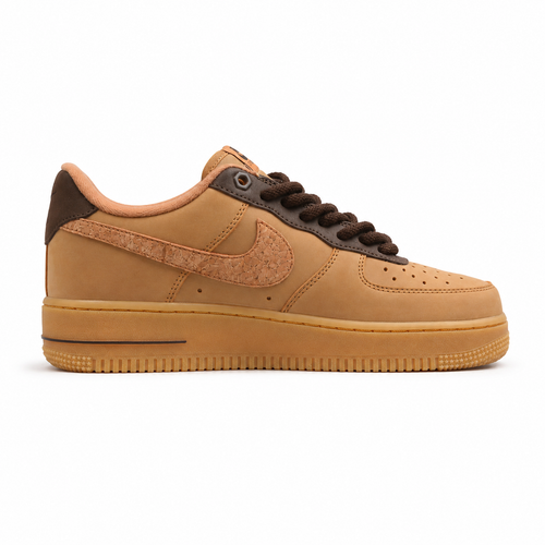 Nike Air Force 1 Low Handmade Caramel trigo castanho lateral derecha
