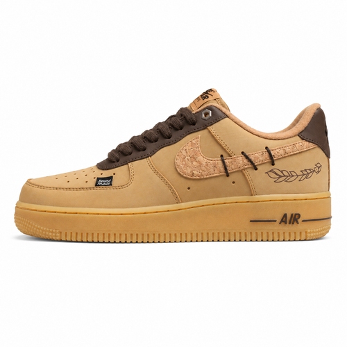 Nike Air Force 1 Low Handmade Caramel trigo castanho lateral izquierda