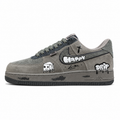 Nike Air Force 1 Low Happy Drip cinzento suede lateral izquierda
