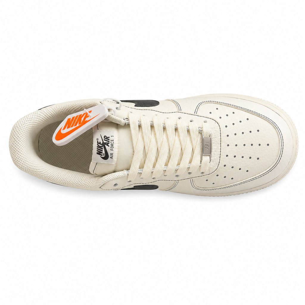 Nike Air Force 1 Low Light Bone preto vista superior plantilla