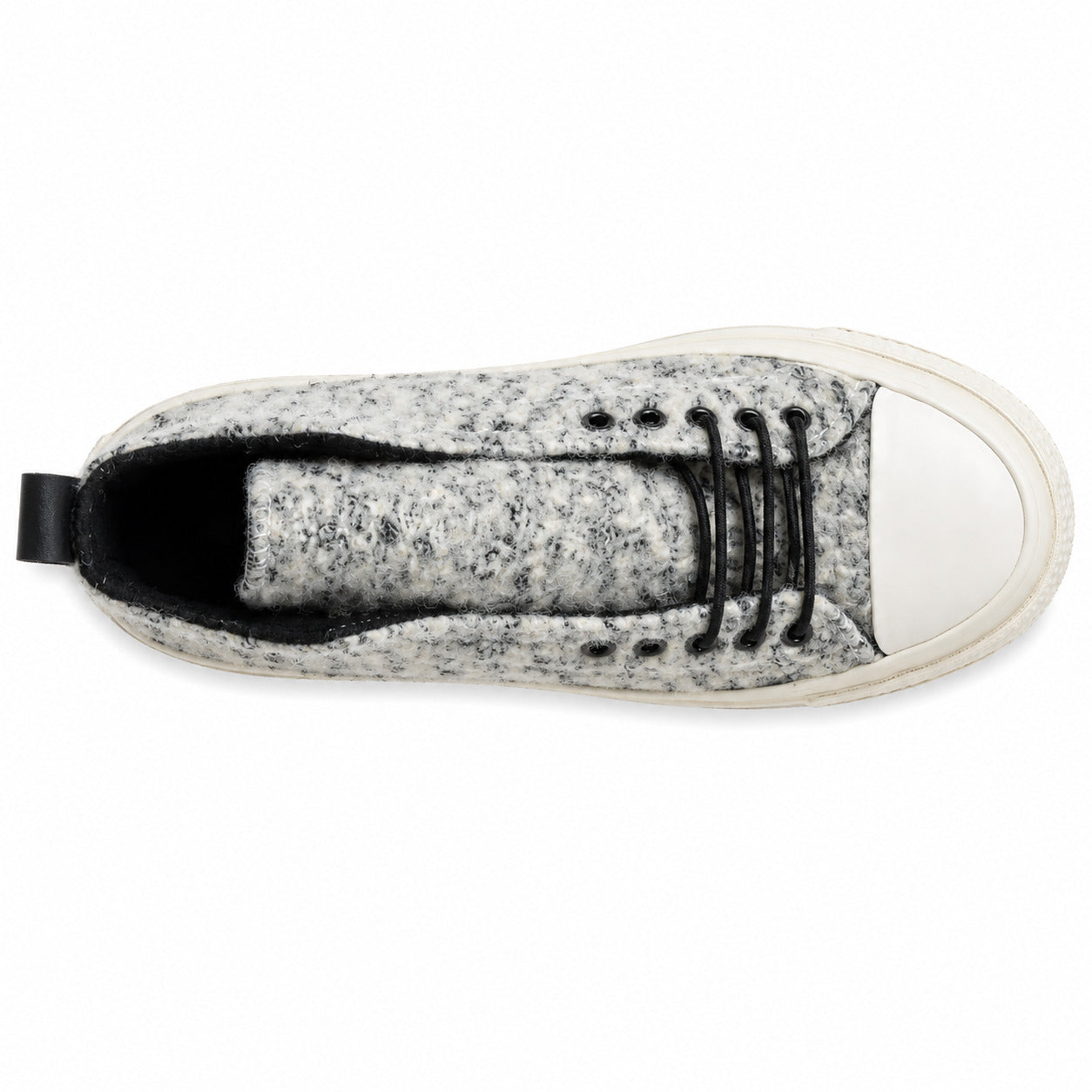 Converse Chuck 70 Hi bouclé branco preto cru vista superior