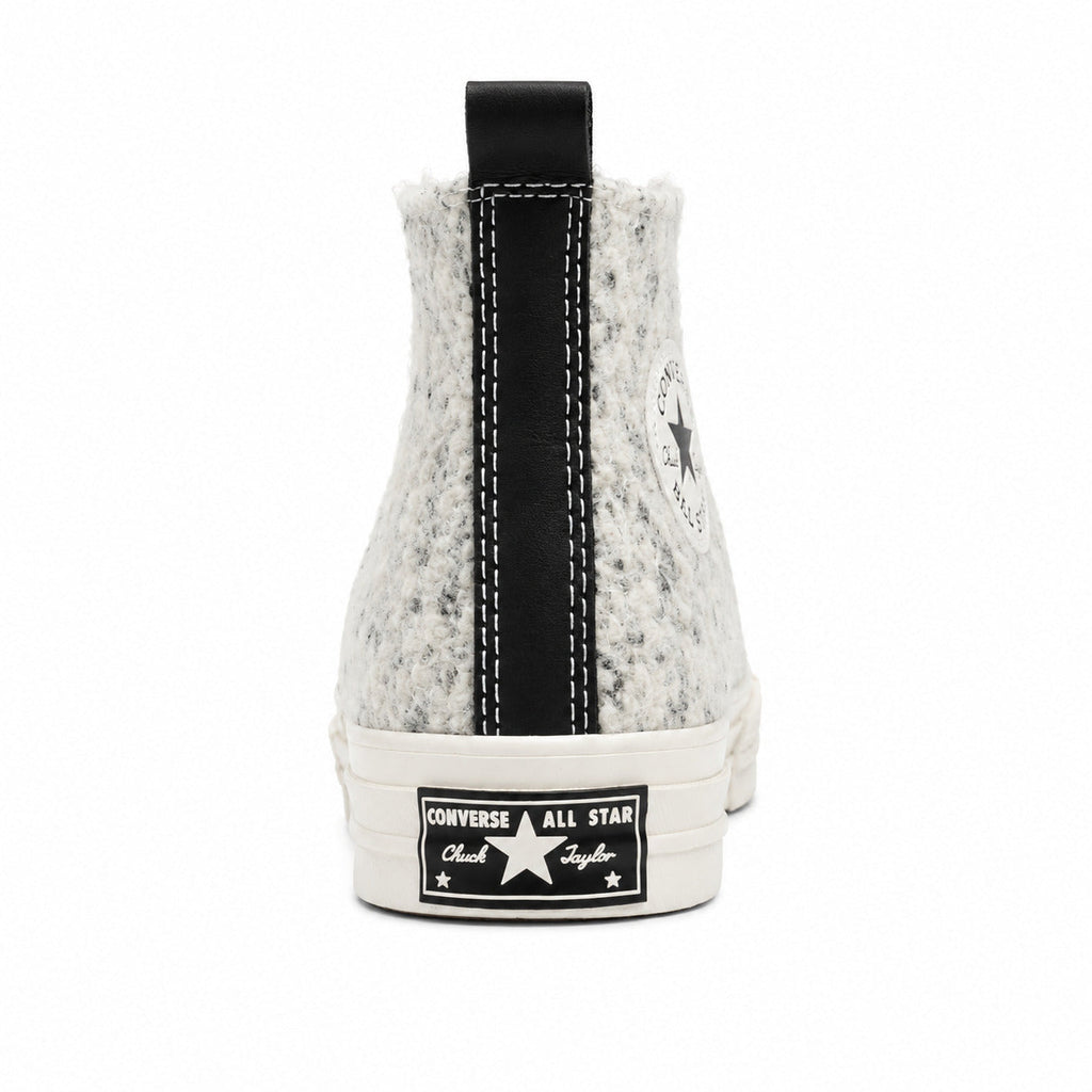 Converse Chuck 70 Hi bouclé branco preto detalle talón plataforma