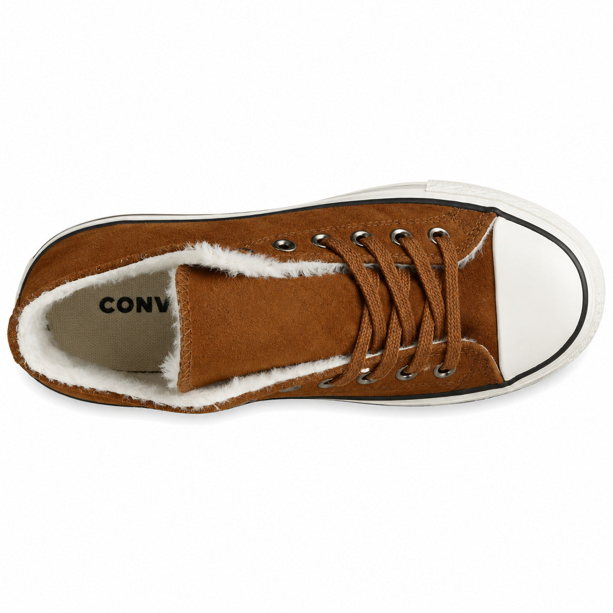 Converse Chuck 70 Hi Platform castanho ante sherpa vista superior