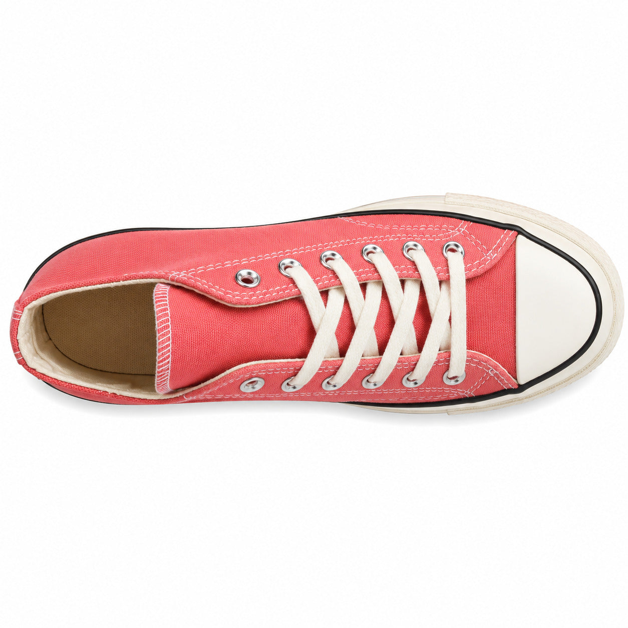 Converse Chuck 70 Hi rosa coral cru vista superior cordones