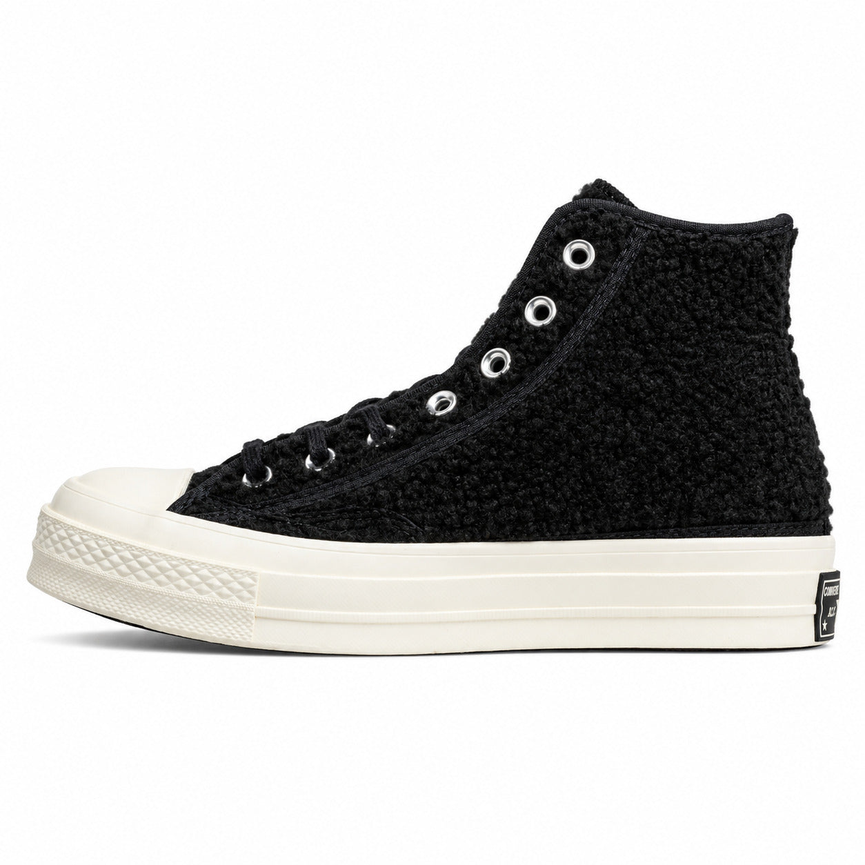 Converse Chuck 70 Hi sherpa preto branco cru lateral izquierda