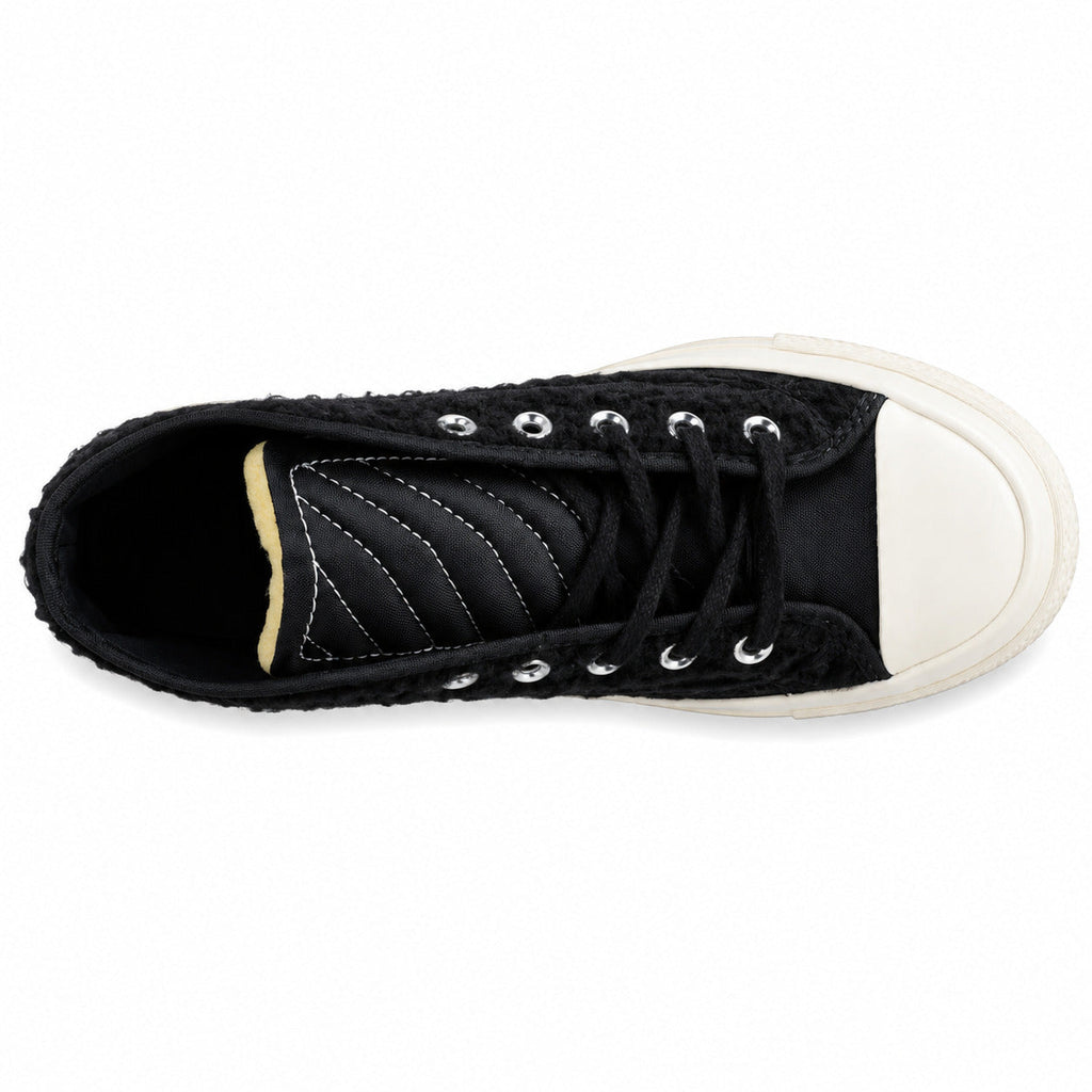 Converse Chuck 70 Hi sherpa preto branco cru vista superior