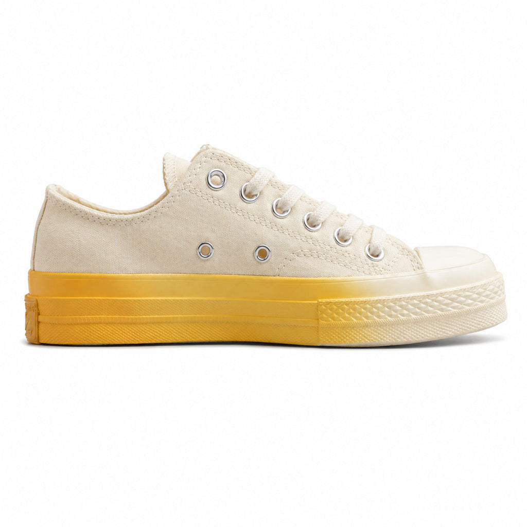 Converse Chuck 70 Low beige amarelo suela plataforma lateral derecha