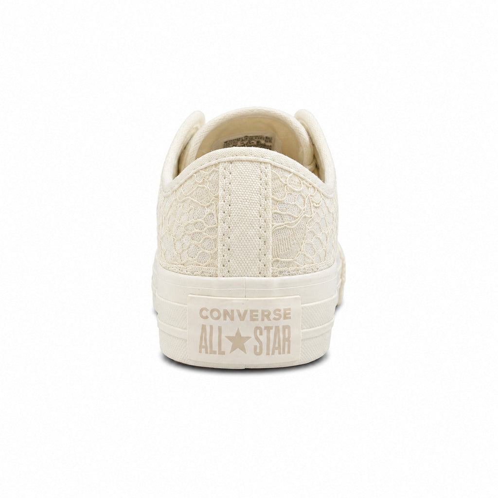 Converse Chuck 70 Low encaje cru dourado detalle talón plataforma