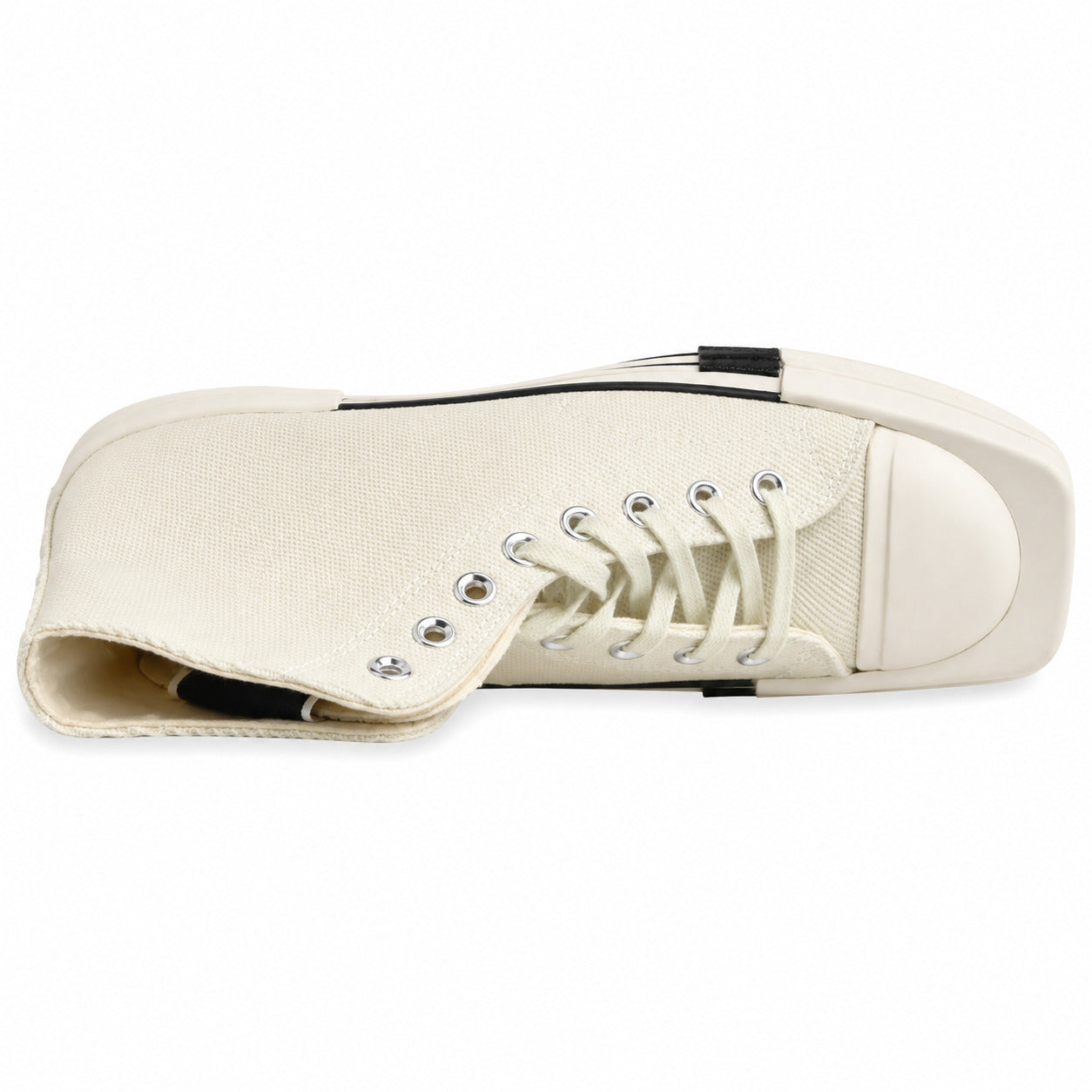 Converse Chuck 70 Plus Hi branco preto vista superior lengüeta oversized