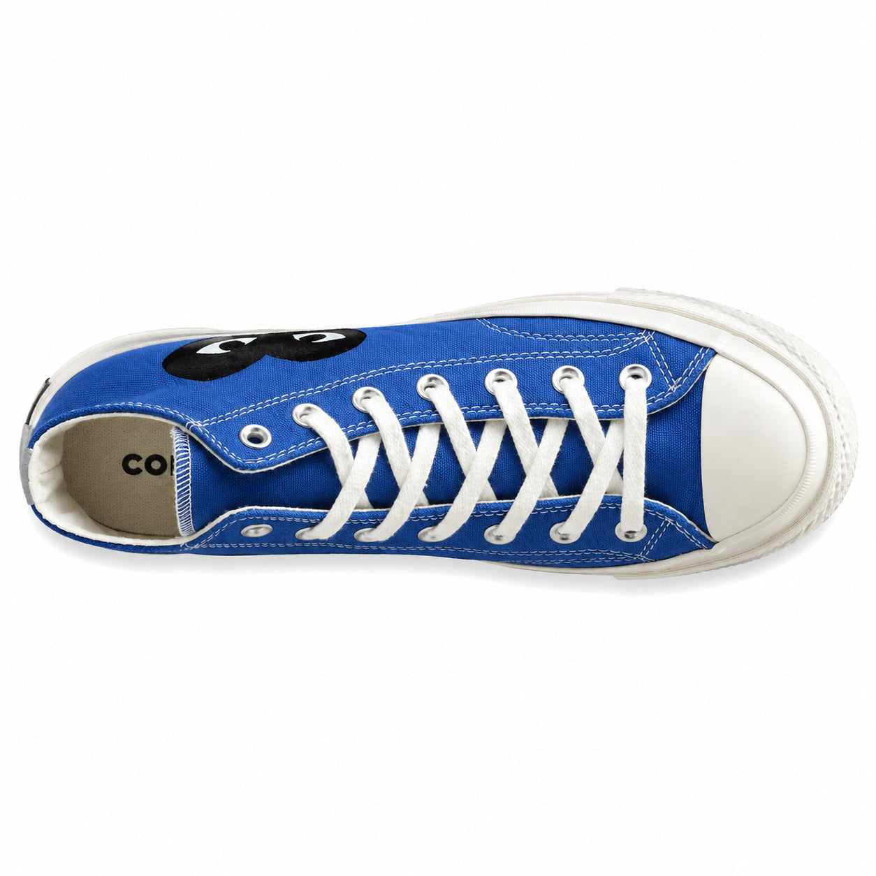 Converse CTAS 70 Hi Platform x Comme des Garçons Play azul preto vista superior