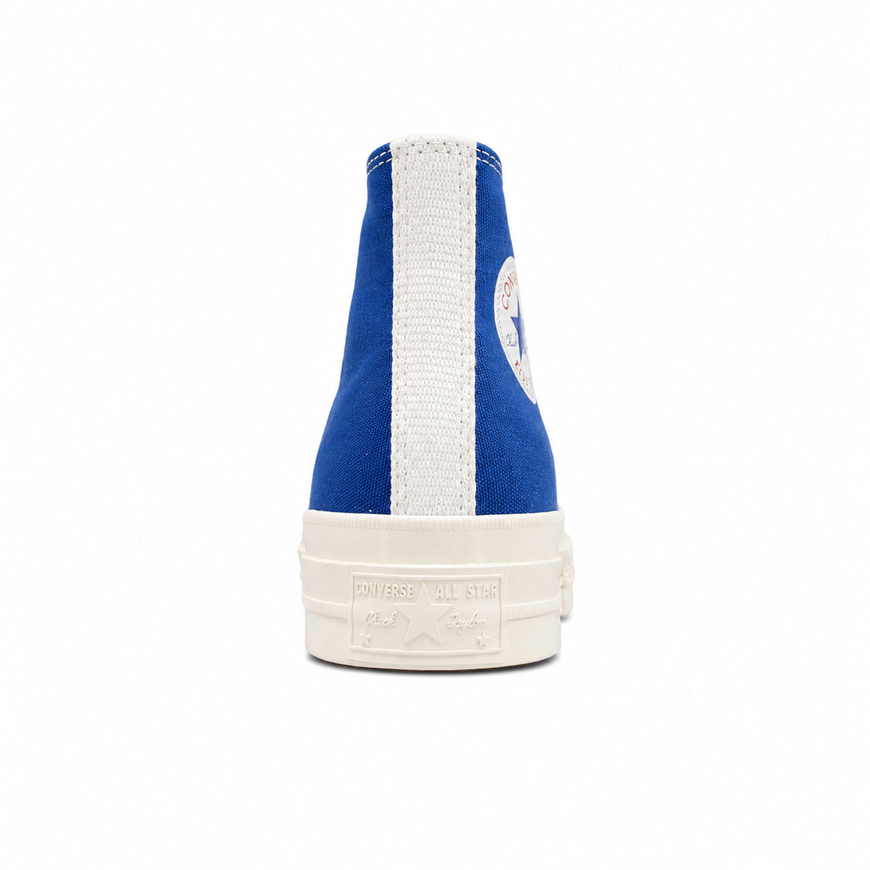Converse CTAS 70 Hi Platform x Comme des Garçons Play azul preto detalle talón