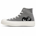 Converse CTAS 70 Hi Platform x Comme des Garçons Play cinzento preto lateral izquierda