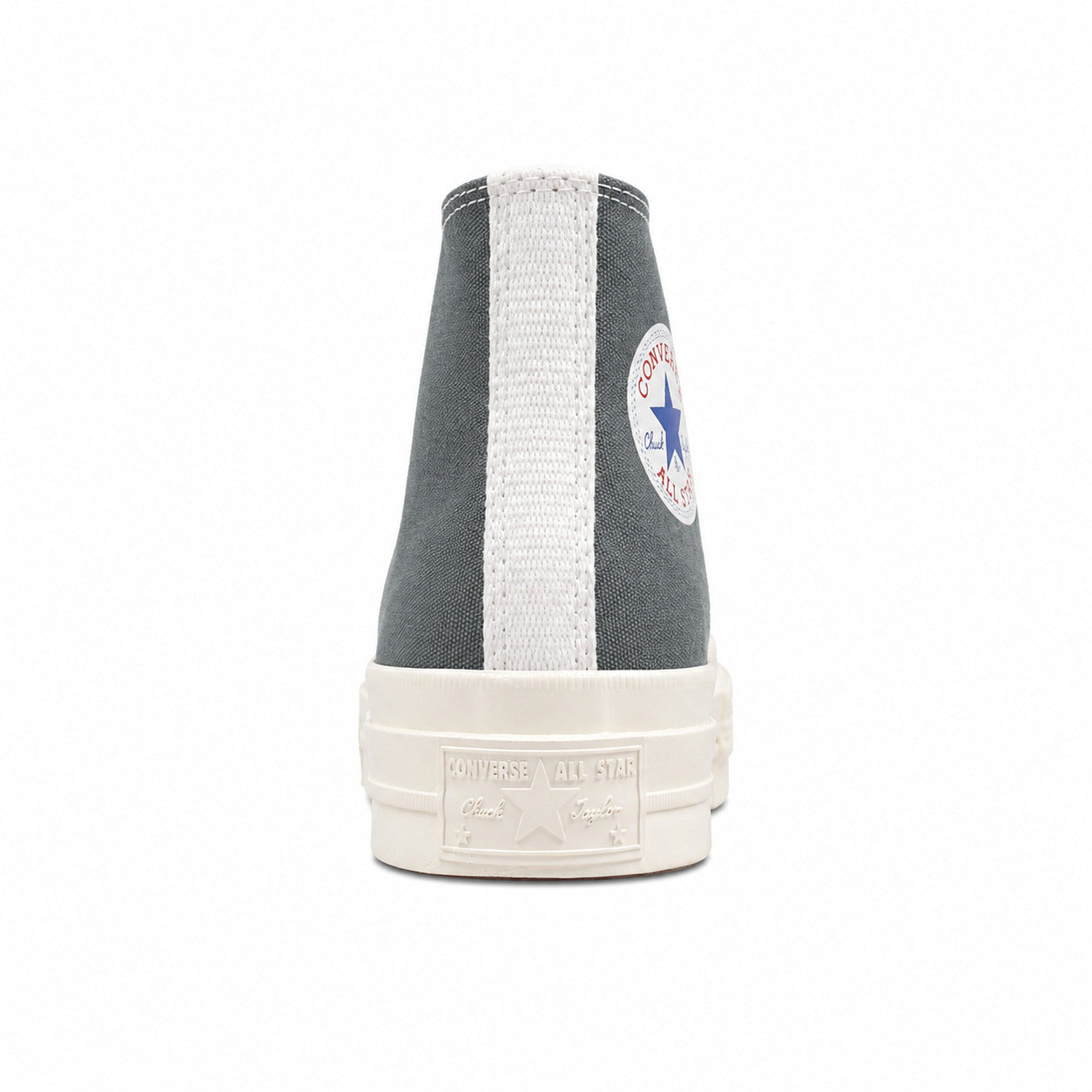 Converse CTAS 70 Hi Platform x Comme des Garçons Play cinzento preto detalle talón
