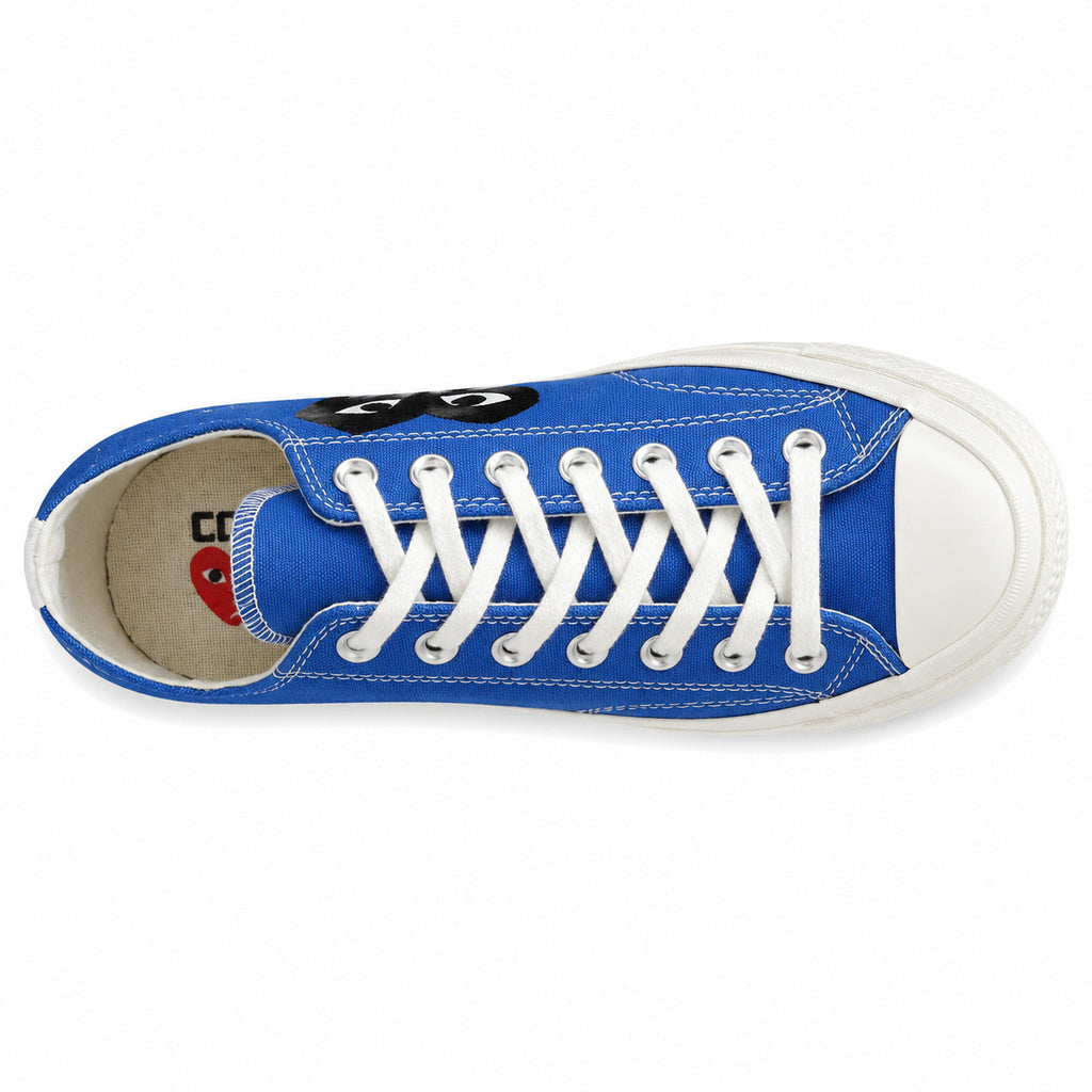 Converse CTAS 70 Low Platform x Comme des Garçons Play azul preto vista superior