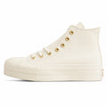 Converse CTAS Platform Hi crema dourado lateral izquierda