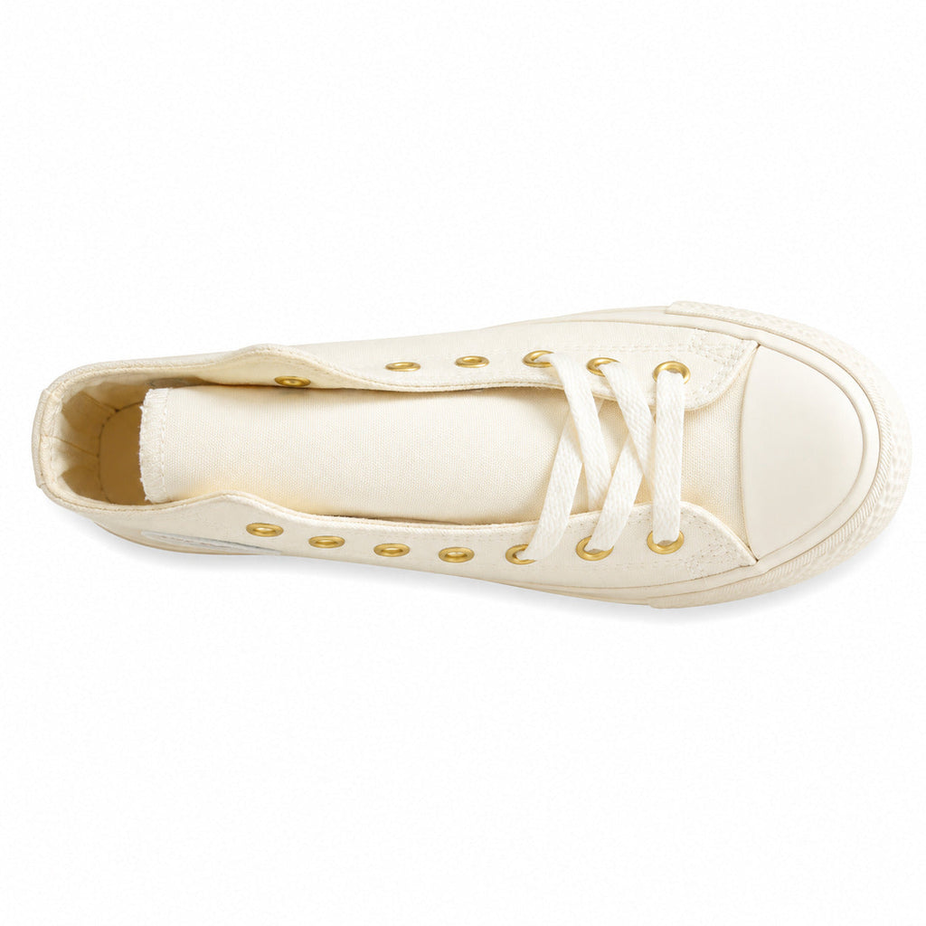 Converse CTAS Platform Hi crema dourado vista superior
