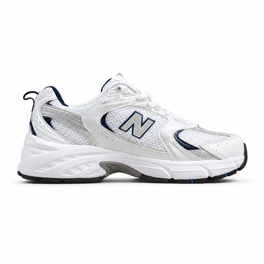 NB 530 Branco / Azul-marinho