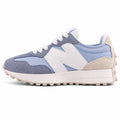 New Balance 327 azul claro y cinzento ante y nylon, lateral exterior