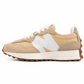 New Balance 327 beige y branco ante y nylon, lateral exterior
