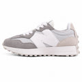 New Balance 327 cinzento claro y branco ante y nylon, lateral exterior
