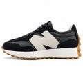 New Balance 327 preto y crema ante y nylon, lateral exterior