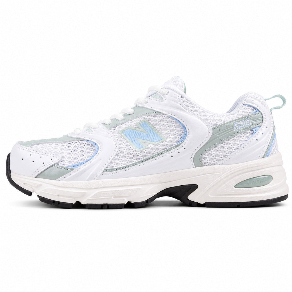 New Balance 530 branco mint vista lateral izquierda
