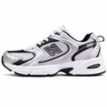 New Balance 530 branco preto plata vista lateral izquierda