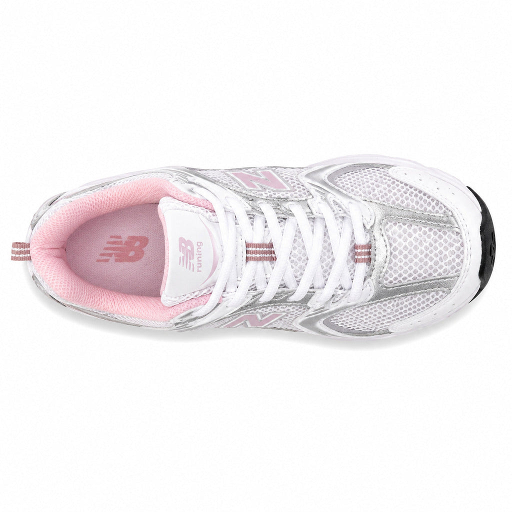 New Balance 530 branco plata rosa vista superior plantilla