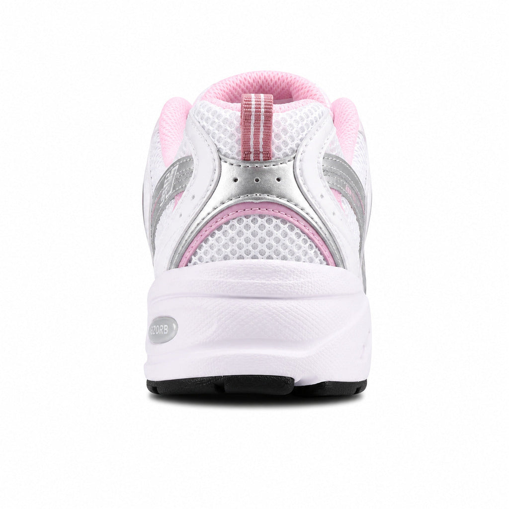 New Balance 530 branco plata rosa detalle talón ABZORB