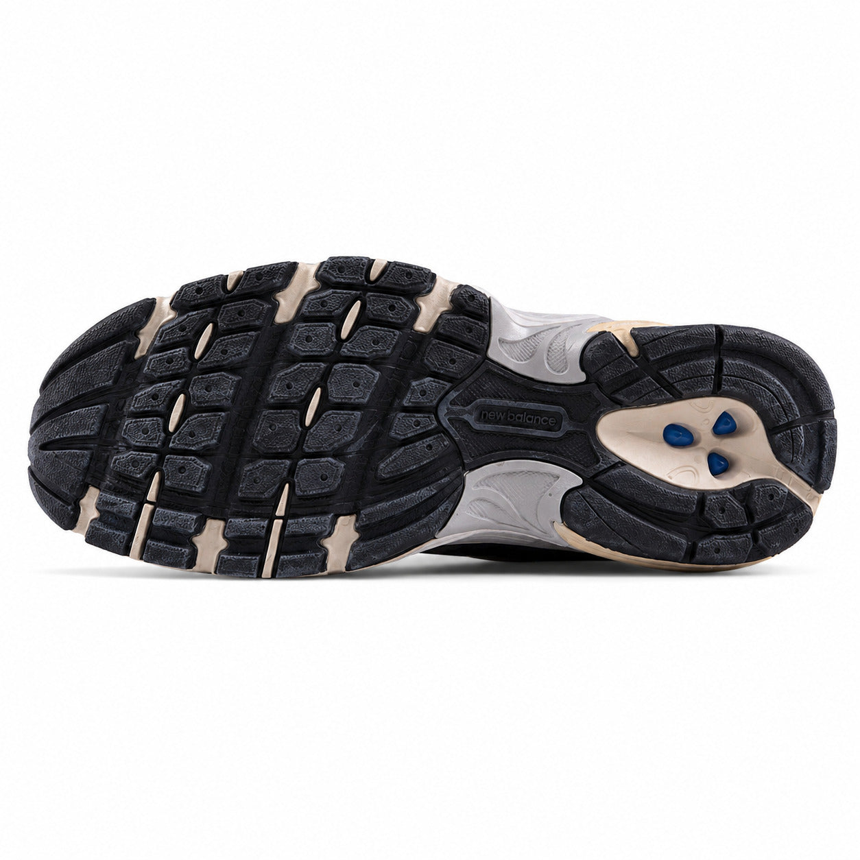 New Balance 530 cinzento crema suela inferior negra