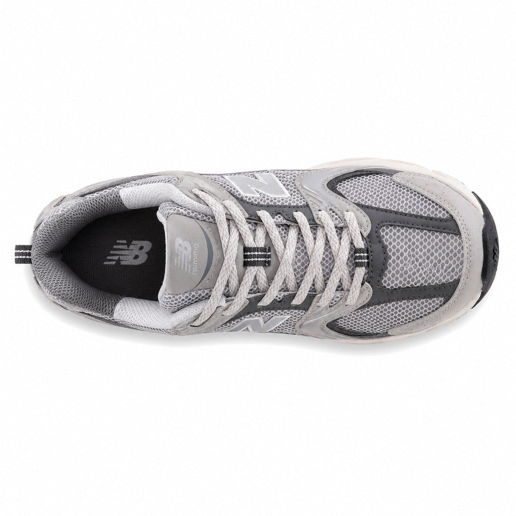 New Balance 530 cinzento crema ante vista superior cordones