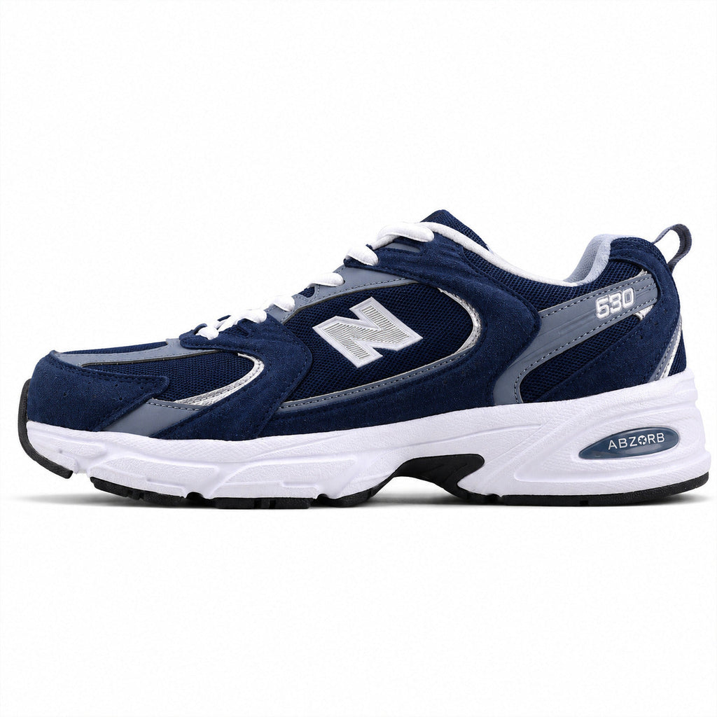 New Balance 530 azul-marinho y cinzento ante y mesh, lateral exterior