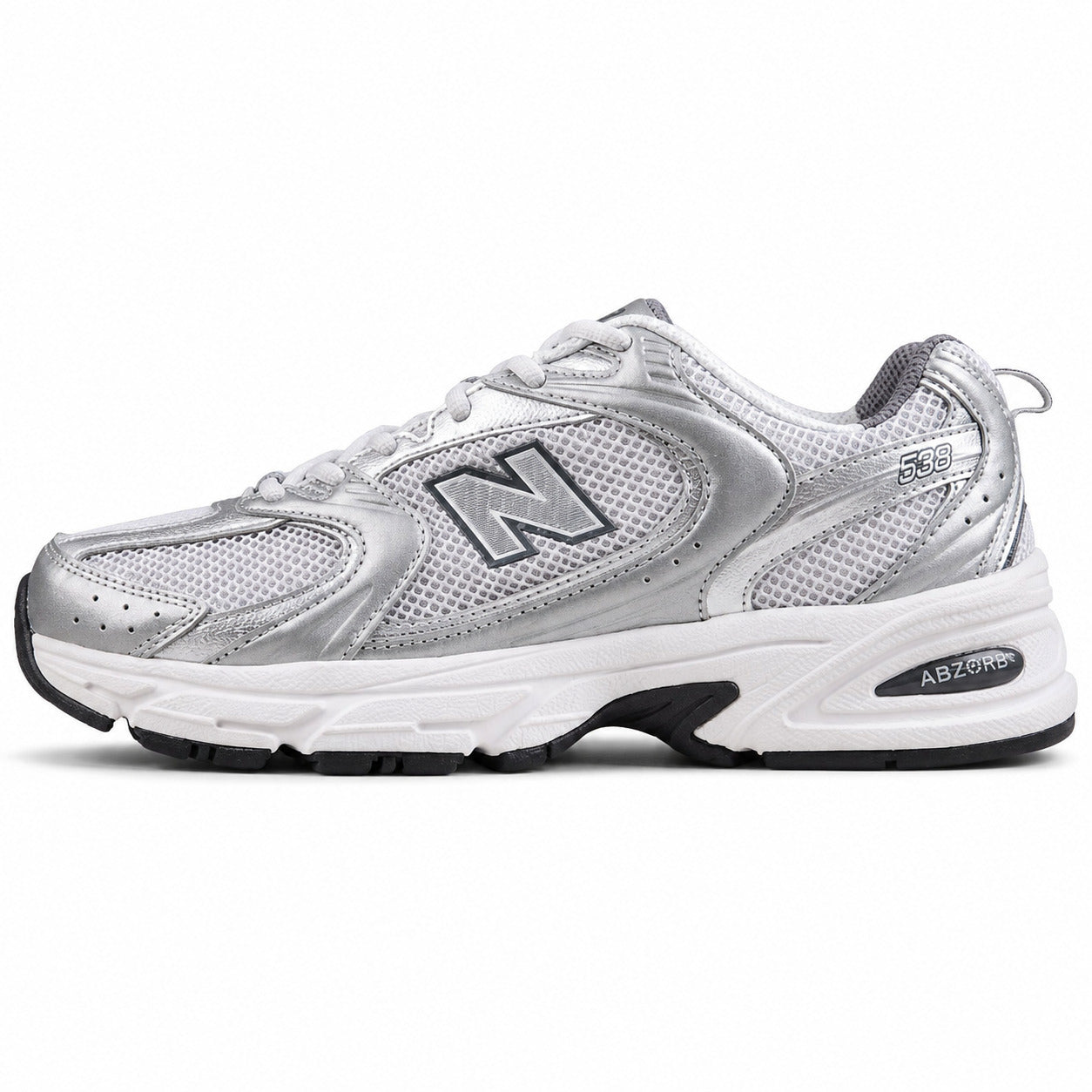 New Balance 530 plata metalizado vista lateral izquierda
