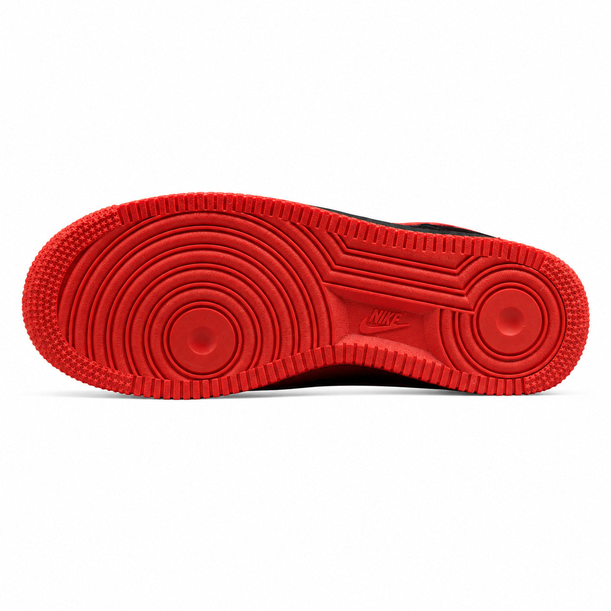 Nike Air Force 1 Low x Stussy preto vermelho suela inferior roja
