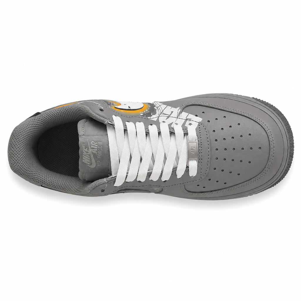 Nike Air Force 1 07 cinzento escuro branco vista superior