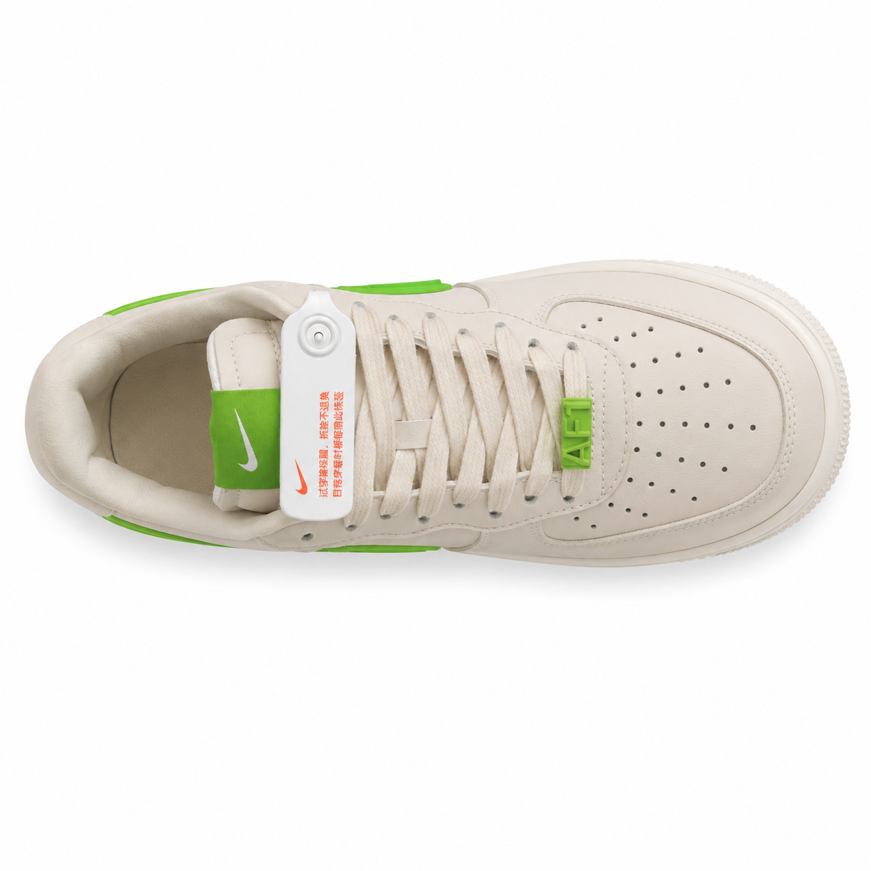 Nike Air Force 1 Low x Ambush branco verde vista superior