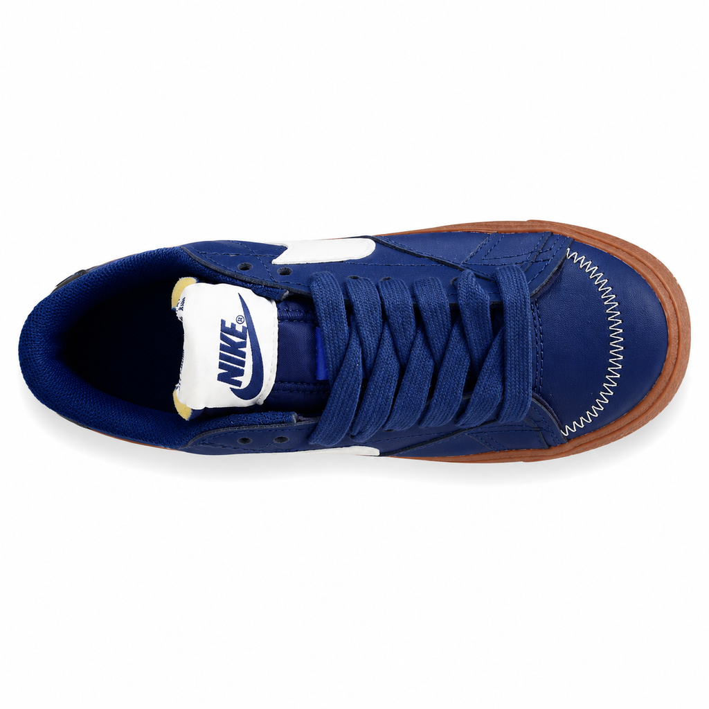 Nike Blazer Low 77 azul-marinho branco gum vista superior