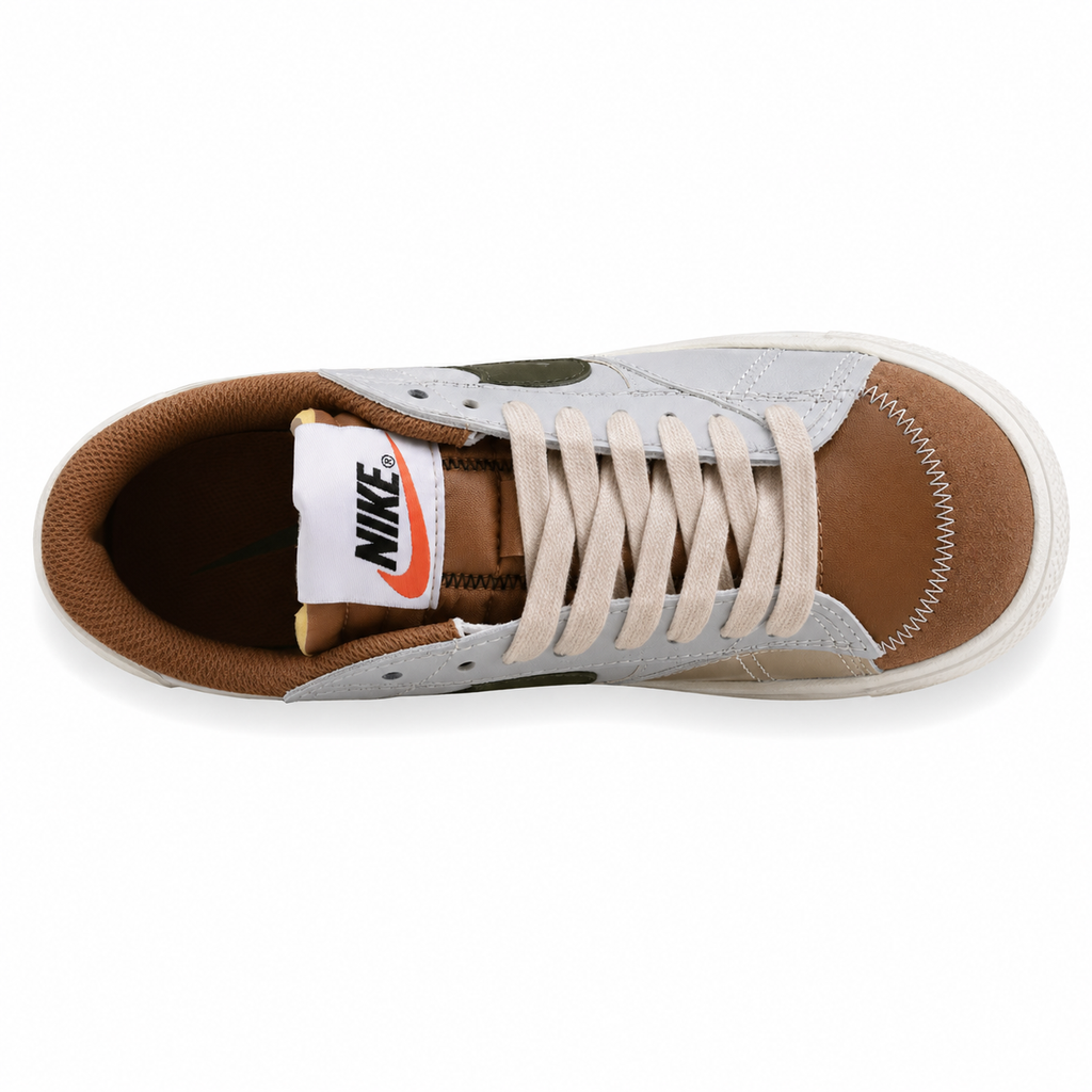 Nike Blazer Low 77 beige verde oliva vista superior