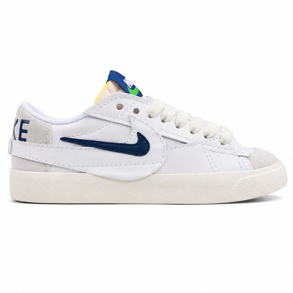 Nike Blazer Low 77 branco azul-marinho lateral derecha