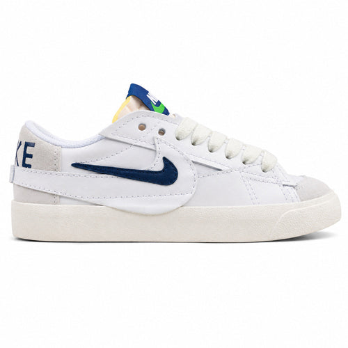 Nike Blazer Low 77 branco azul-marinho lateral derecha