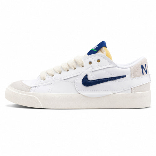 Nike Blazer Low 77 branco azul-marinho lateral izquierda
