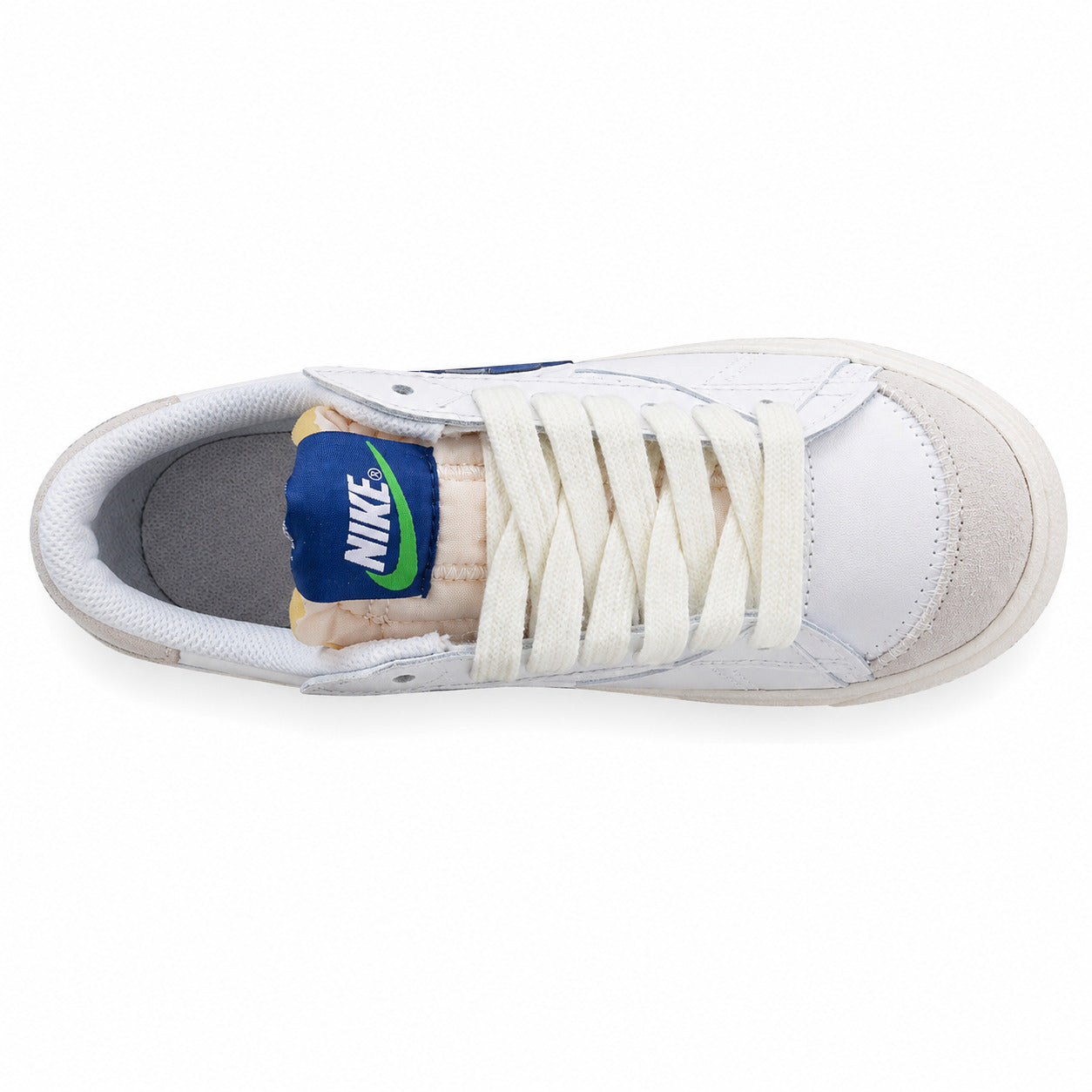 Nike Blazer Low 77 branco azul-marinho vista superior