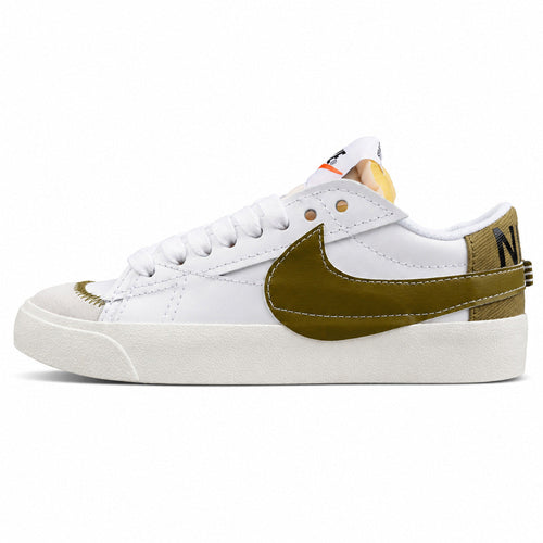 Nike Blazer Low 77 branco dourado lateral izquierda