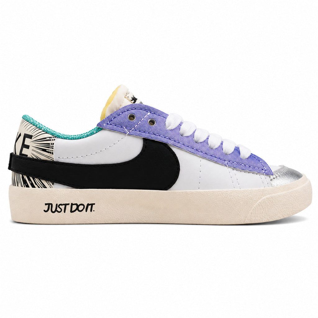 Nike Blazer Low 77 branco multicolor lateral izquierda detalle