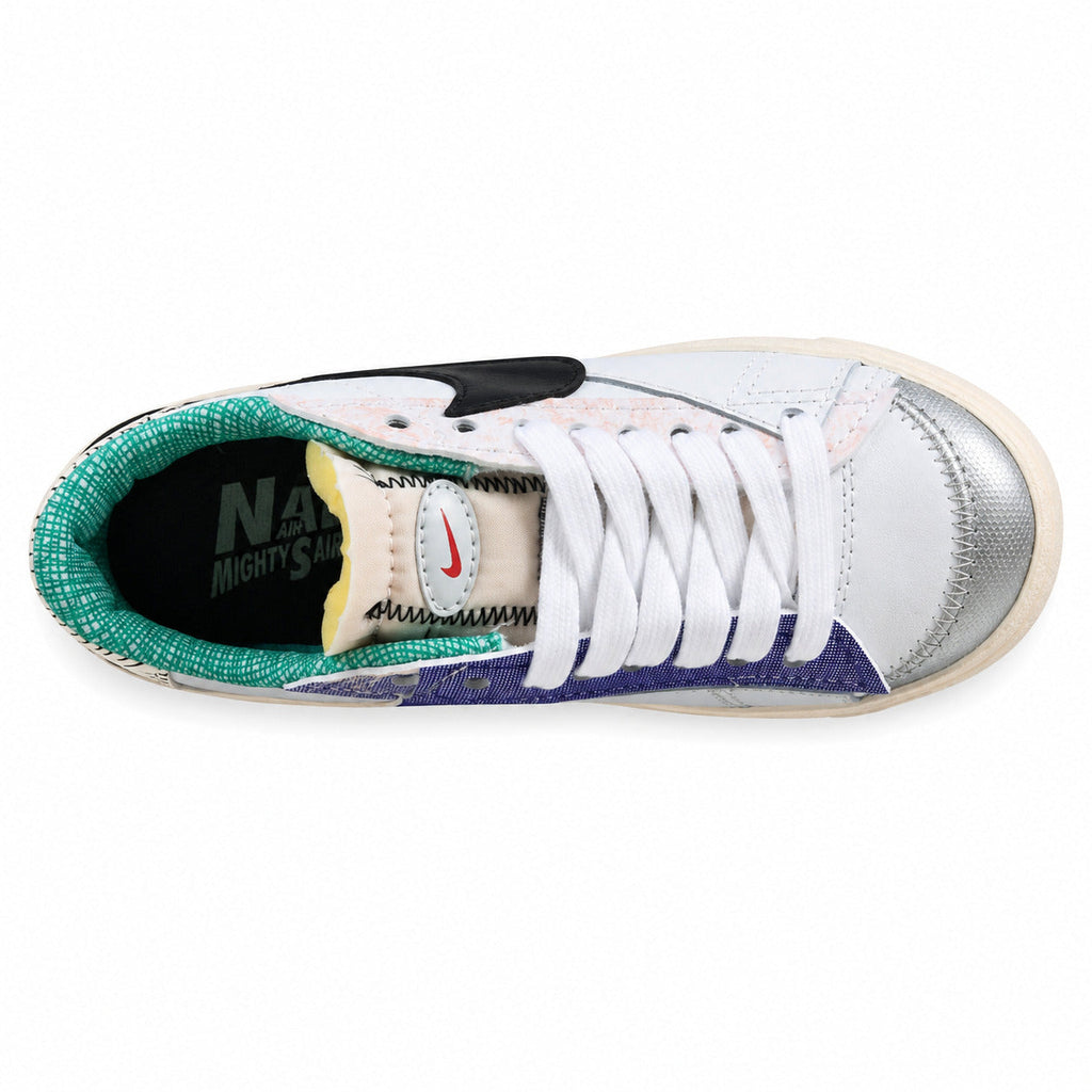 Nike Blazer Low 77 branco multicolor vista superior