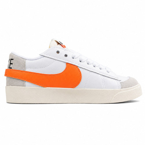 Nike Blazer Low 77 branco laranja lateral derecha