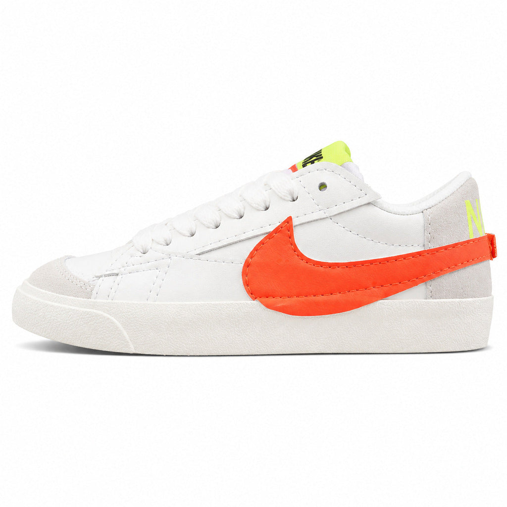 Nike Blazer Low 77 branco laranja lima lateral izquierda
