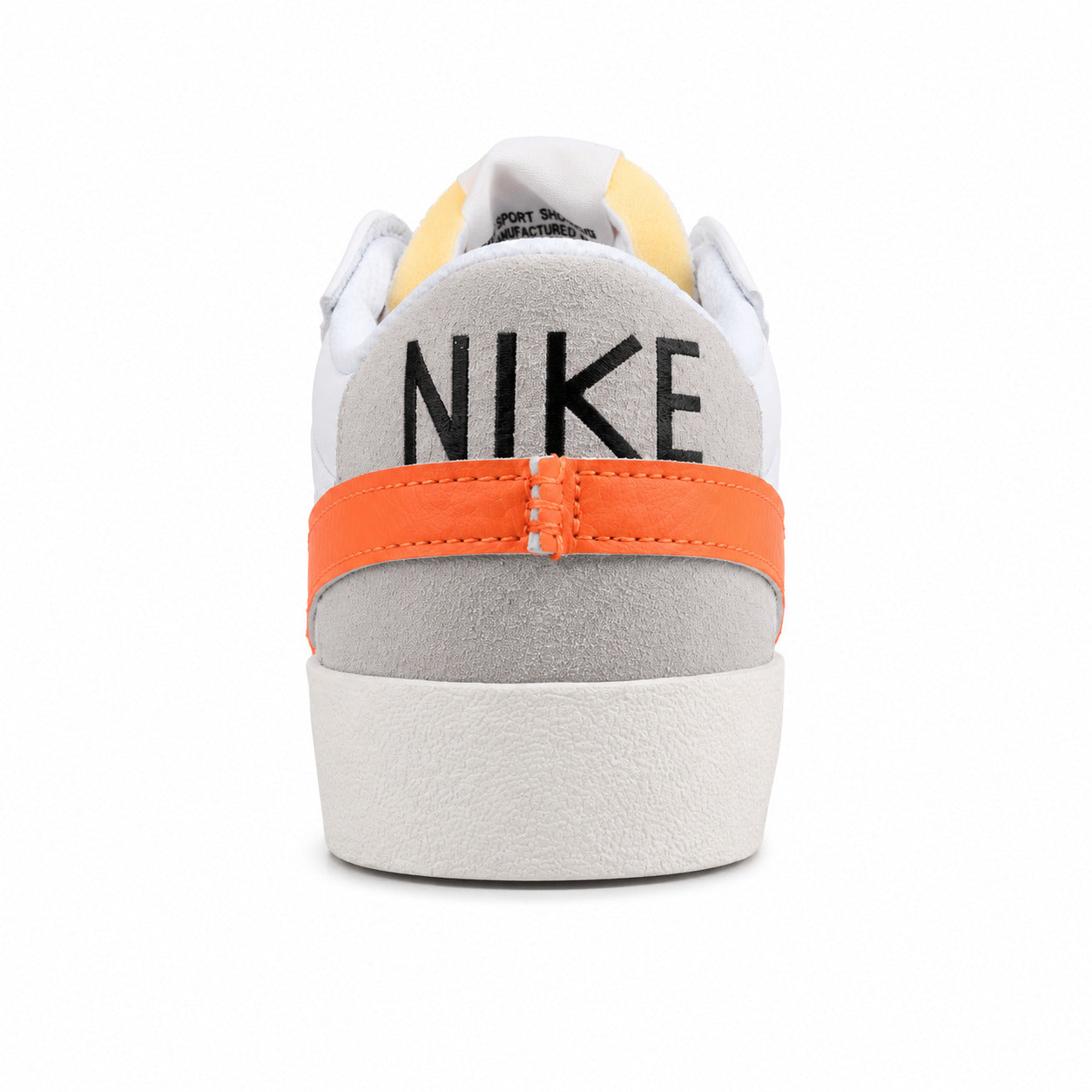 Nike Blazer Low 77 branco laranja vista trasera