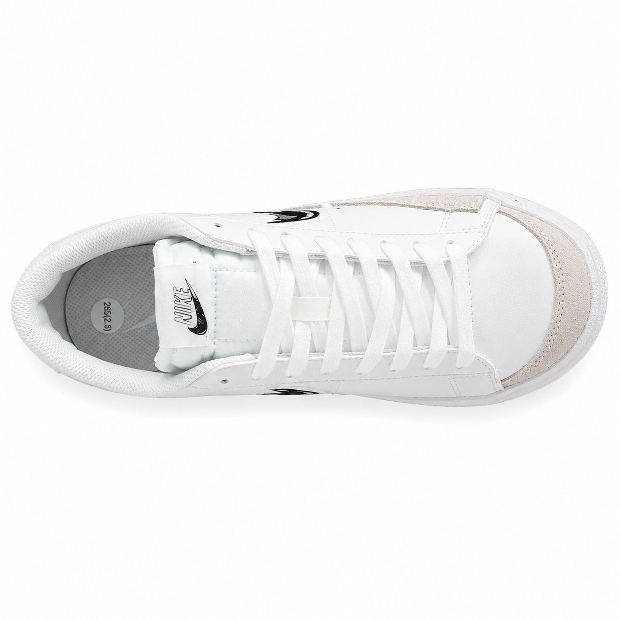 Nike Blazer Low 77 branco preto vista superior